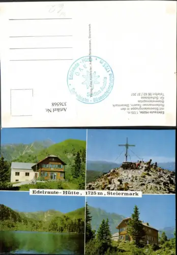 376568,Edelraute-Hütte Berghütte b. Hohentauern Scheiblsee See Mehrbildkarte