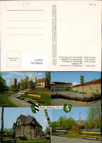 376577,Zeltweg Werkspark Hochhaus Hauptplatz Rathaus Hotel Brücke Kirche Mehrbildkarte
