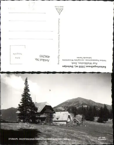 406293,Stubalpe Salzstiegelhaus m. Rappoldkogel b. Weißkirchen