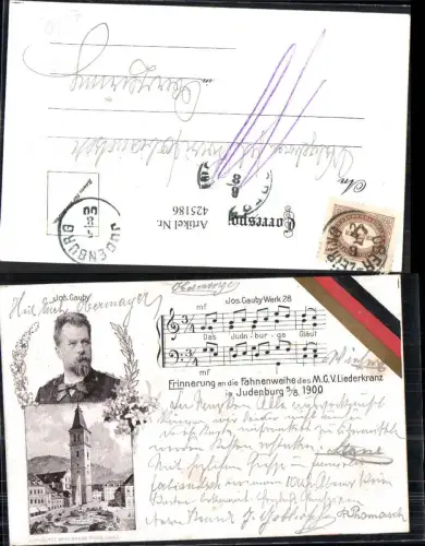 425186,Judenburg Erinnerung a. Fahnenweihe Liederkranz Jos. Cauby Notenzeile