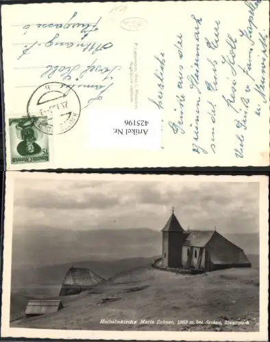 425196,Foto Ak Hochalmkirche Maria Schnee b. Seckau
