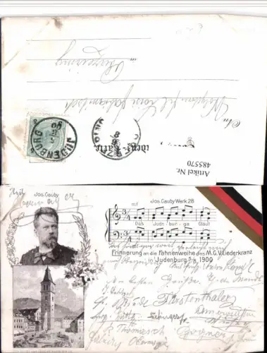 485570,Judenburg Fahnenweihe 1900 Josef Gauby Portrait Liedzeile Mehrbildkarte