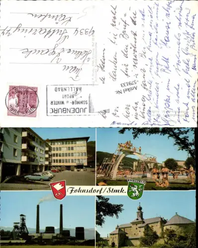 579133,Mehrbild Ak Fohnsdorf Schwimmbad Fabrik