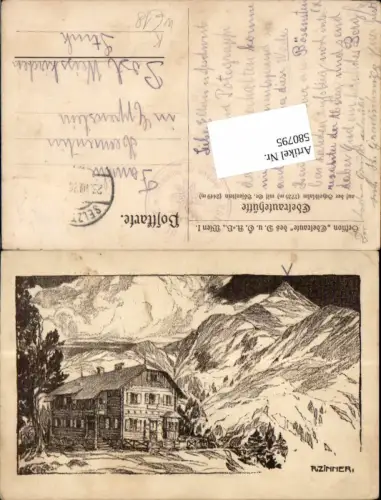 580795,Künstler Ak R. Zinner Edelrautehütte Hohentauern