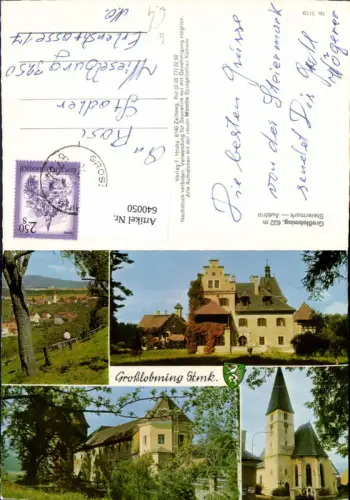 640050,Mehrbild Ak Großlobming Schloss Kirche