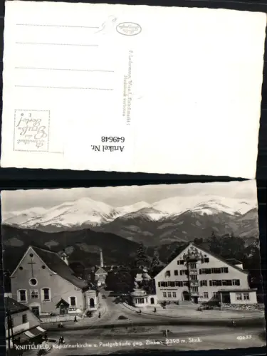 649648,Foto Ak Knittelfeld Kapuzinerkirche u. Postgebäude geg. Zinken