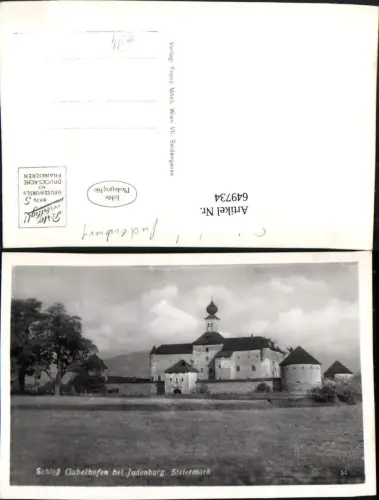 649734,Foto Ak Fohnsdorf Schloss Gabelhofen b. Judenburg