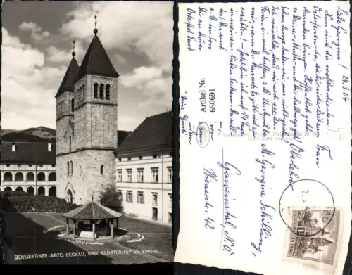 650691,Foto Ak Seckau Benediktiner-Abtei Klosterhof m. Kirche
