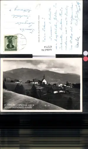 672714,Foto Ak St Anna a. Lavantegg Ansicht m. Kirche