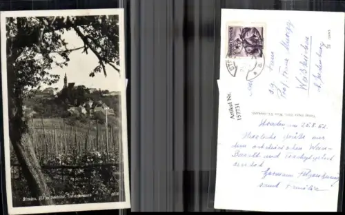 157731,Straden Ansicht m. Baum 1952