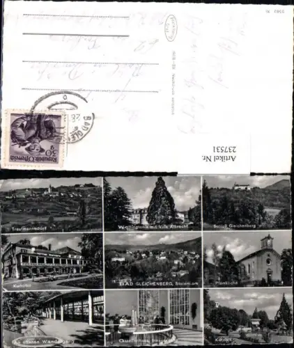 237531,Bad Gleichenberg Totale Kurhotel Kurplatz Kirche Schloss Villa Trautmansdorf Mehrbildkarte