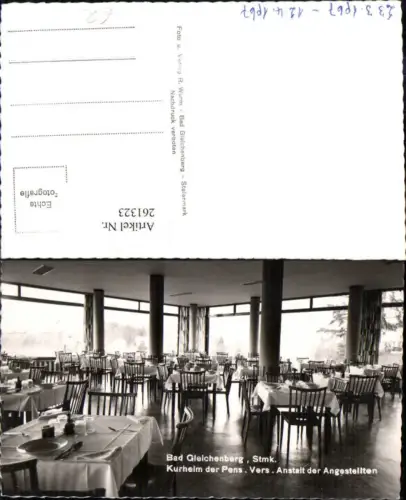 261323,Bad Gleichenberg Kurheim d. Pensionsversicherungsanstalt d. Angestellten Innenansicht Speisesaal