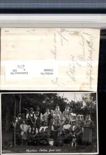 328608,Foto AK Gnas 1932 Weinlese Pichler Gruppenbild Hund Baby