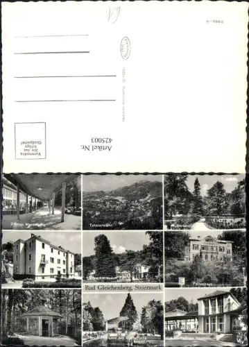 425003,Mehrbild Ak Bad Gleichenberg Totalansicht Offener Wendelgang Felsenhaus