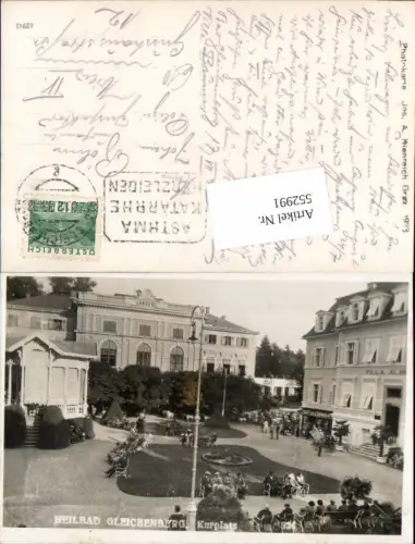 552991,tolle AK Gleichenberg Kurplatz pub Photokarte Jos. Kienreich Graz 1933