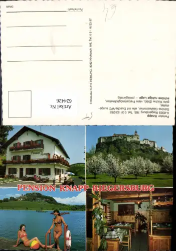 624426,Mehrbild Ak Riegersburg Pension Knapp u. Burg Riegersburg