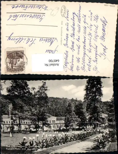 649700,Foto Ak Bad Gleichenberg Kurpark-Motiv m. Kurmittelhaus Blumen