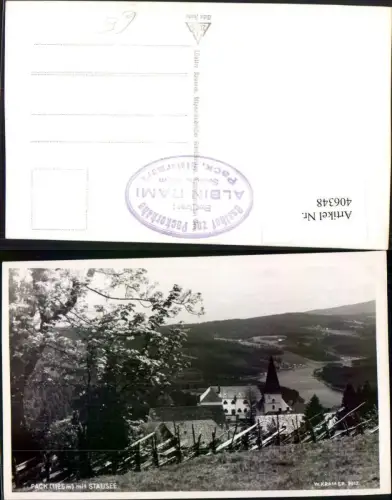 406348,Pack Teilansicht m. Stausee Baumblüte