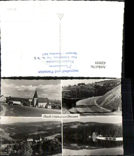 420959,Pack b. Edelschrott Totale Kirche Stausee Mehrbildkarte