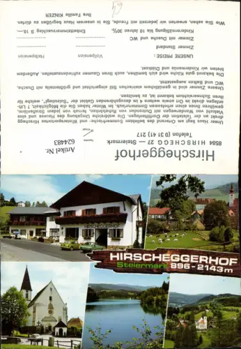 624483,Mehrbild Ak Hirschegg Hirschegg-Pack Hirscheggerhof VW Käfer Kirche