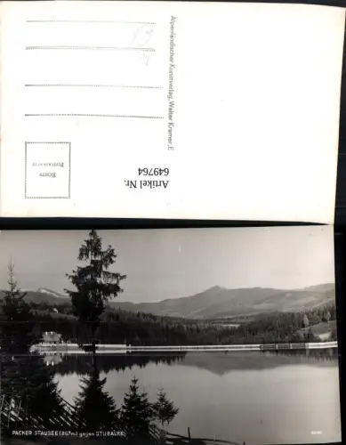 649764,Foto Ak Packer Stausee geg. Stubalpe Hirschegg-Pack