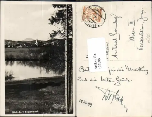124198,Gleisdorf Partie am Ortsrand Teich 1928