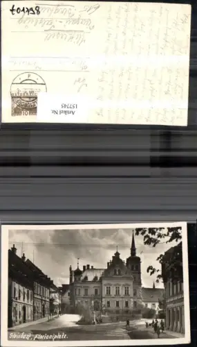 157745,Gleisdorf Florianiplatz Ansicht m. Personen Beiwagenmaschine 1932