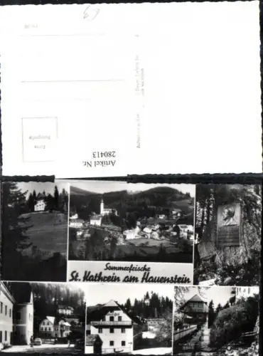 280413,St. Kathrein am Hauenstein Totale Peter Rosegger Denkmal Gasthof Post Mehrbildkarte