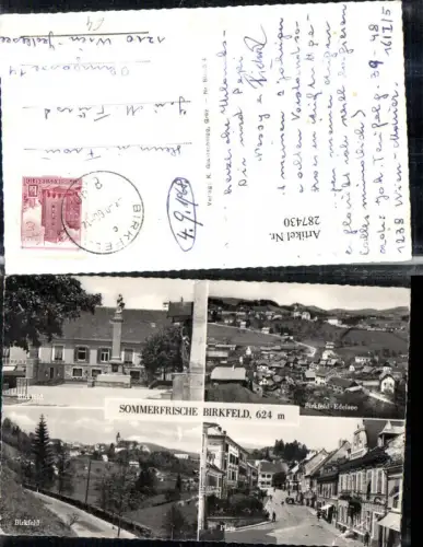 287430,Birkfeld Totale Denkmal Straßenansicht Platz Mehrbildkarte