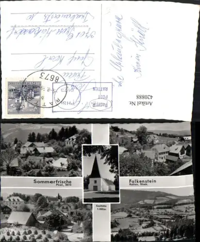 420888,Falkenstein b. Ratten Totale Kirche Mehrbildkarte