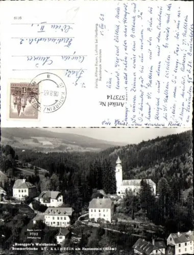 573714,Foto Ak St. Kathrein am Hauenstein Ansicht Roseggers Waldheimat