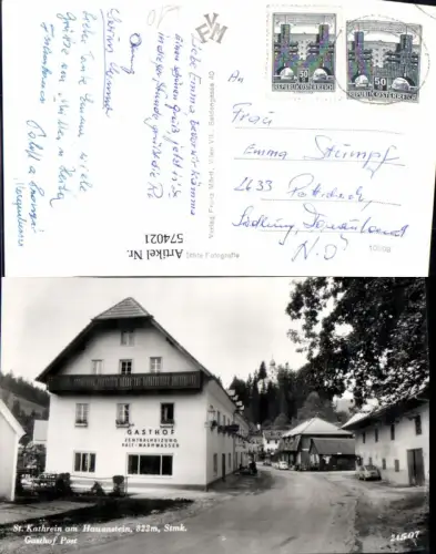 574021,Foto Ak St. Kathrein am Hauenstein Gasthof Post Auto VW Käfer