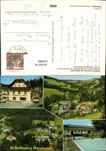624480,Mehrbild Ak St Kathrein a. Hauenstein Gasthof zur Post Bus Postbus VW Käfer