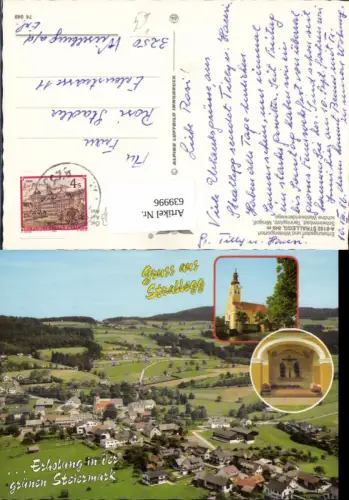 639996,Mehrbild Ak Strallegg Kirche u. Totale pub Alpine Luftbild 74049
