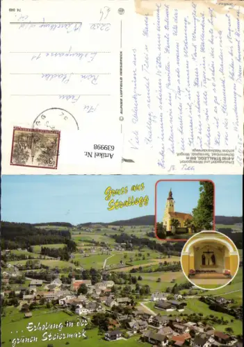 639998,Mehrbild Ak Strallegg Kirche u. Totale pub Alpine Luftbild 74049