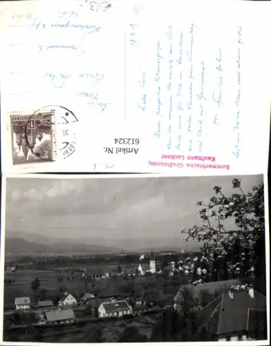 612108,Foto Ak Anger Weiz Ansicht m. Kirche Baumblüte
