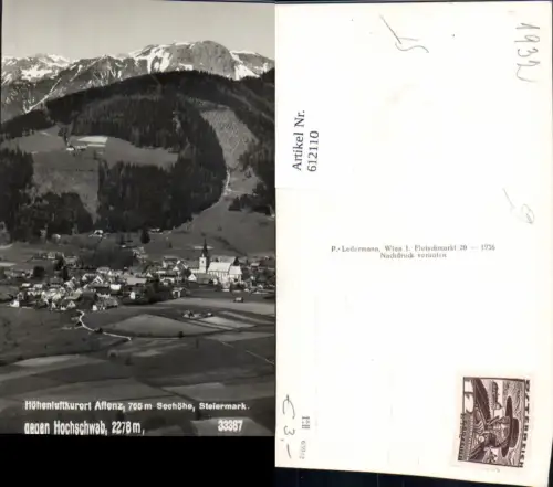 612110,Foto Ak Aflenz geg. Hochschwab