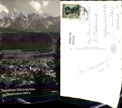 612124,Foto Ak Schladming geg. Scheichenspitze