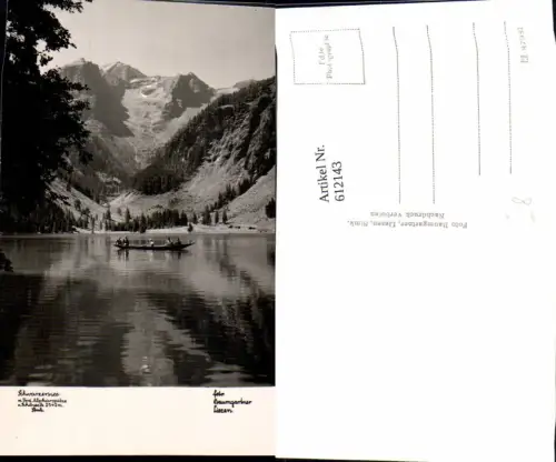 612143,Foto Ak Schwarzensee Alpkarspitze u. Schöneck Boot b. Schladming