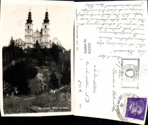 612153,Foto Ak Maria Trost b. Graz Kirche pub L. Strohschneider 66997