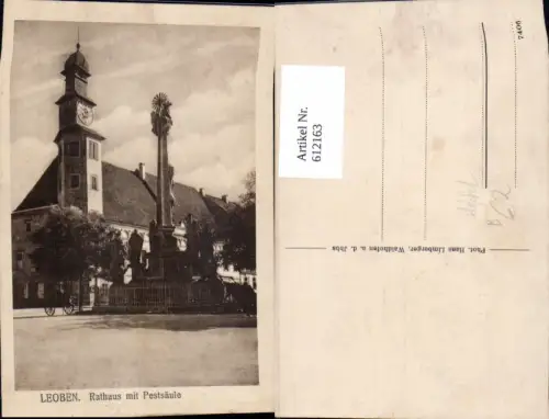 612163,Leoben Rathaus m. Pestsäule