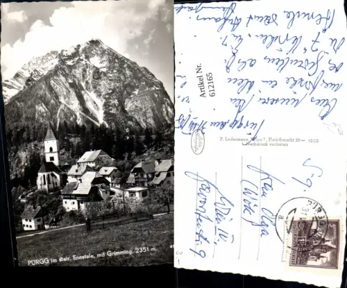 612165,Foto Ak Pürgg i. Ennstale m. Grimming
