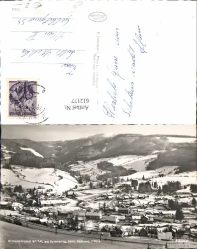612177,Foto Ak Spital a. Semmering m. Stuhleck Winteransicht