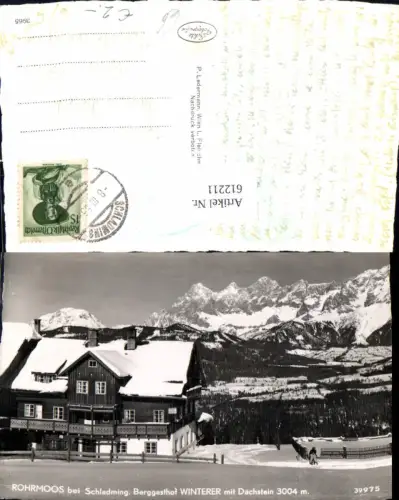 612211,Foto Ak Rohrmoos b. Schladming Berggasthof Winterer m. Dachstein Winteransicht