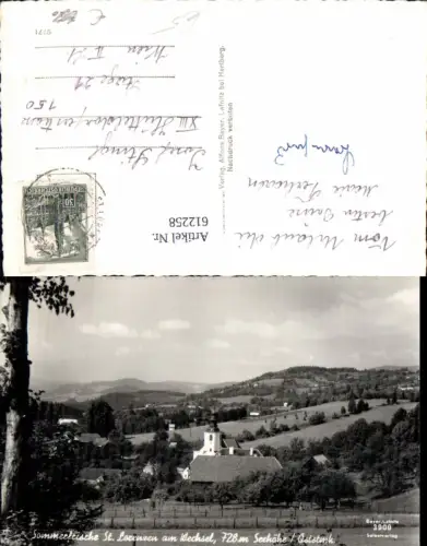 612258,Foto Ak St Lorenzen a. Wechsel Ansicht m. Kirche