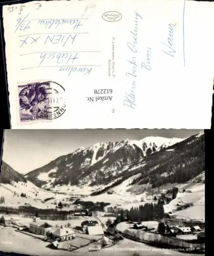 612278,Foto Ak Donnersbachwald geg. Schoberspitze Winteransicht