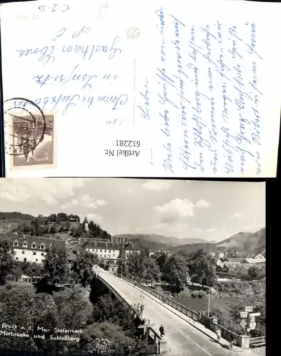 612281,Foto Ak Bruck a. d. Mur Murbrüche u. Schlossberg