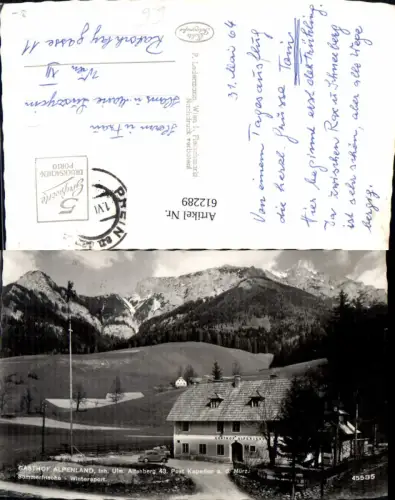 612289,Foto Ak Gasthof Alpenland Altenberg a. d. Rax Kapellen a. d. Mürz VW Käfer