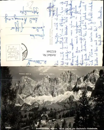 612344,Foto Ak Ramsau a. Dachstein Austriahütte Blick geg. Dachstein Südwände