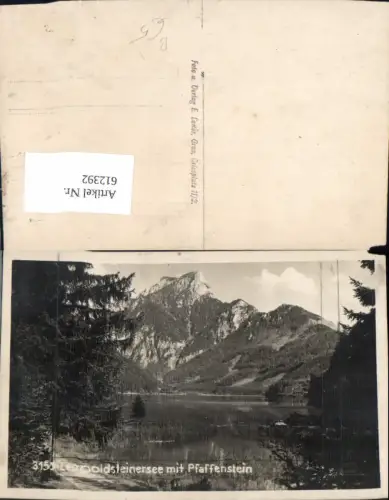 612392,Foto Ak Leopoldsteiner See m. Pfaffenstein Eisenerz